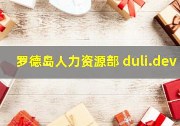 罗德岛人力资源部 duli.dev